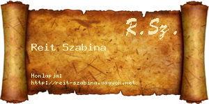 Reit Szabina névjegykártya